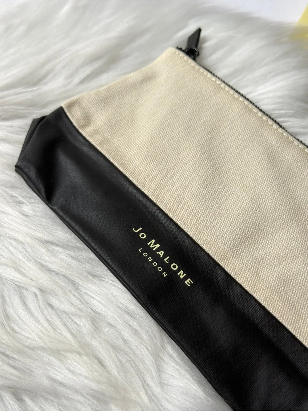 Jo Malone Cream and Black Cosmetic Pouch New